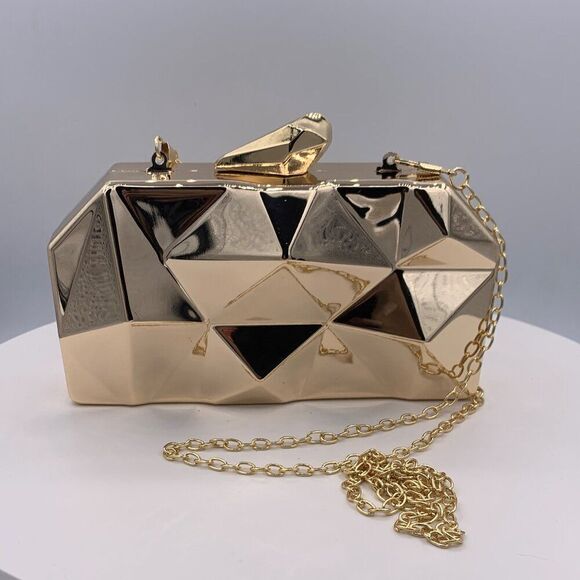 Bracelet, cuff, mirror gold colour stainless steel, hammered texture, large - Picture 14 of 16